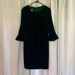 Donna Morgan Green Velvet Dress, Size 12